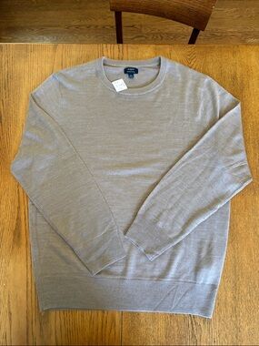 J. Crew Men's Crewneck Sweater in Taupe Merino Blend
